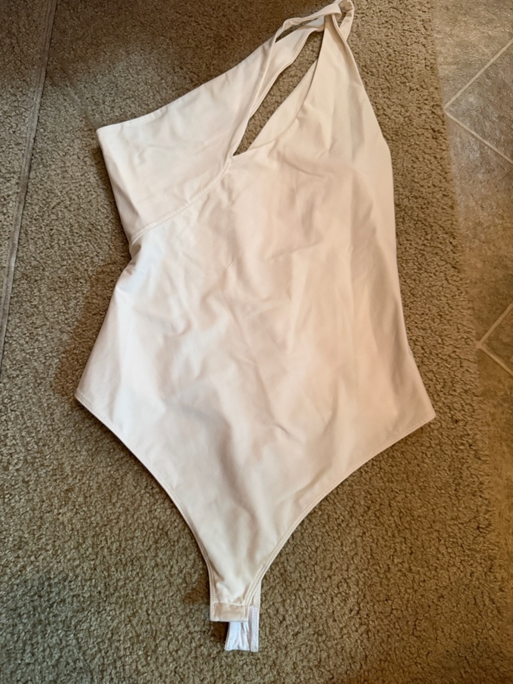 ALIX NYC One-Shoulder Bodysuit in Light Cream